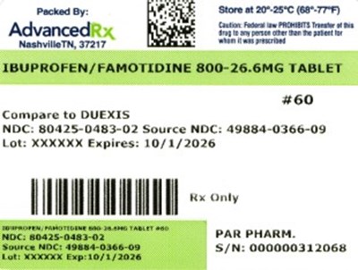 Ibuprofen Famotidine 800mg/26.6mg #60 (Ibuprofen Famotidine 800mg 26.6mg 80425 0483 02)